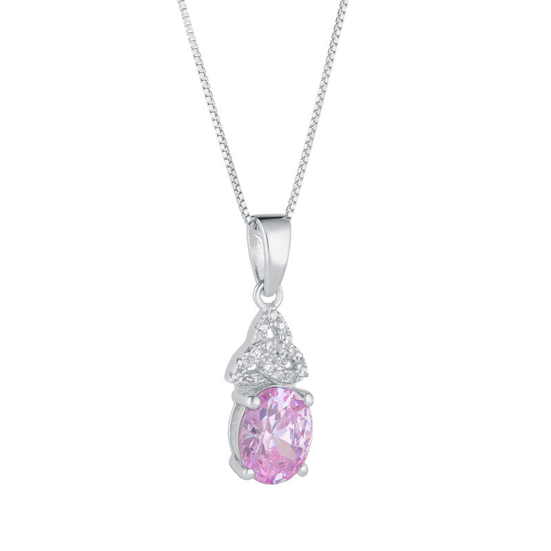 Silver Birthstone Trinity Knot Necklace – view 7
