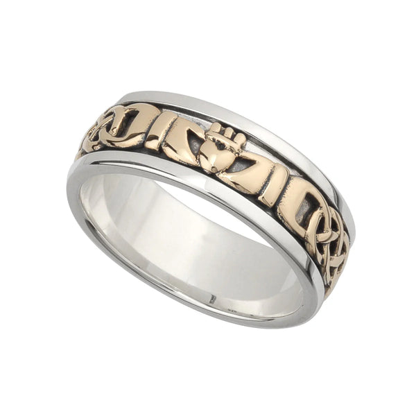 Ladies And Gents Gold & Silver Claddagh Celtic Ring Set