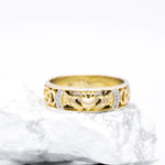 Ladies And Gents Diamond Claddagh Celtic Knot Wedding Ring Set