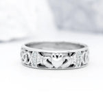 Ladies And Gents Diamond Claddagh Celtic Knot Wedding Ring Set