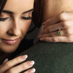 Claddagh Engagement Ring with Emerald and Diamonds