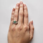 Claddagh Engagement Ring with Emerald and Diamonds