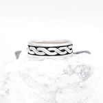 Ladies Oxidized Sterling Silver Celtic Knot Ring
