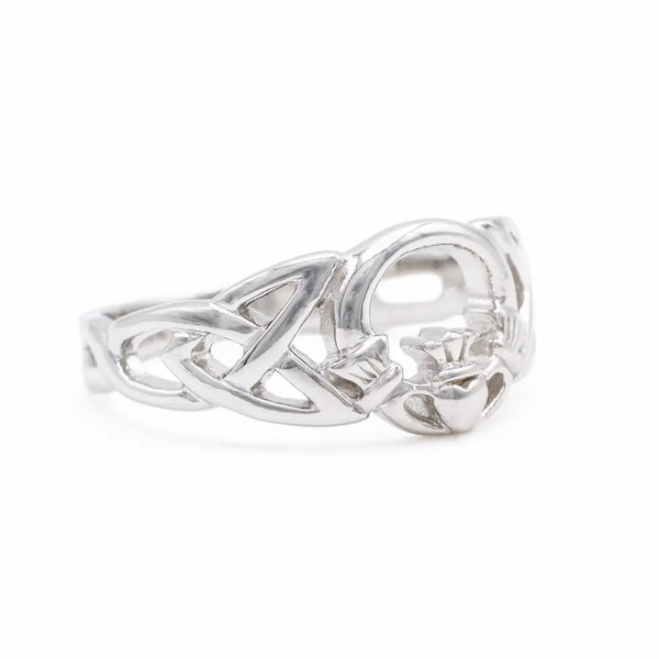 Ladies Silver Claddagh Celtic Ring