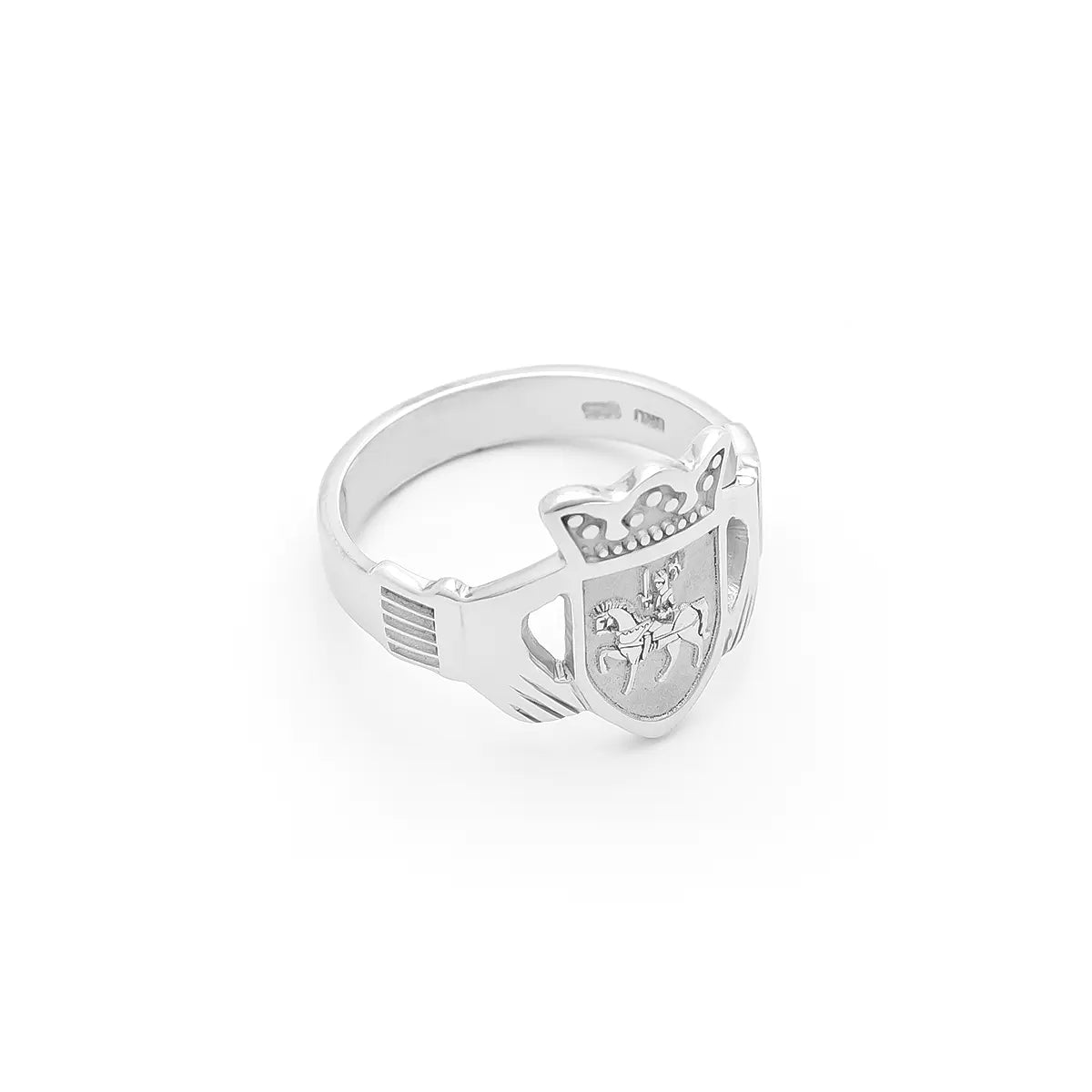 Ladies Claddagh Family Crest Ring – view 5
