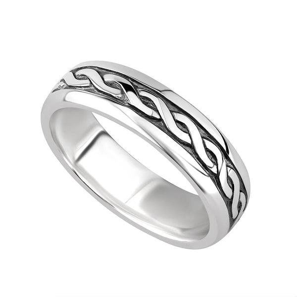 Ladies Oxidized Sterling Silver Celtic Knot Ring