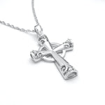 White Gold Diamond Celtic Cross Necklace