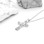 White Gold Diamond Celtic Cross Necklace