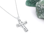 White Gold Diamond Celtic Cross Necklace