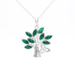 Sterling Silver Tree of Life Malachite Pendant