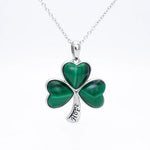 Sterling Silver Malachite Shamrock Pendant