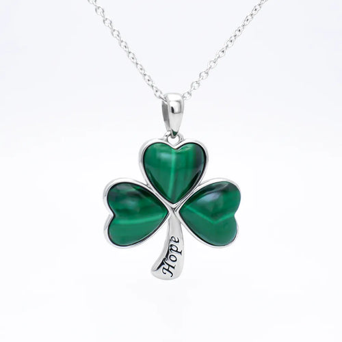 Sterling Silver Malachite Shamrock Pendant