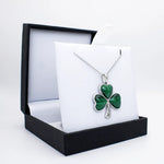 Sterling Silver Malachite Shamrock Pendant