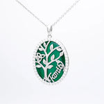 Sterling Silver Malachite Tree of Life Pendant