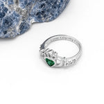 Birthstone Claddagh Ring - Love, Loyalty, Friendship