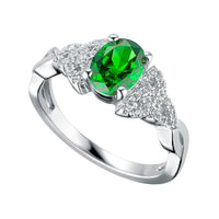 Silver Birthstone Trinity Knot Ring