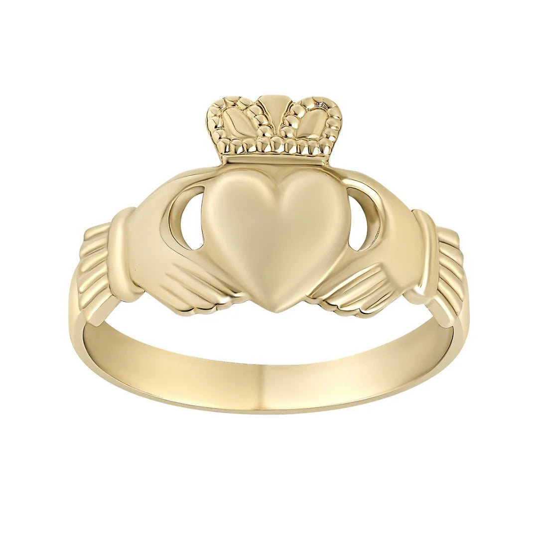 Mens Gold Claddagh Ring – view 5