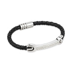 Gents Steel Celtic Leather Bracelet