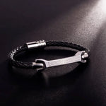 Gents Steel Celtic Leather Bracelet