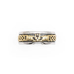 Mens Gold And Silver Claddagh Celtic Ring