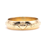 Men's Gold Claddagh Celtic Wedding Band