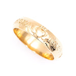 Men's Gold Claddagh Celtic Wedding Band