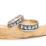 Oxidized Silver Men's Claddagh Ring