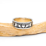 Oxidized Silver Men's Claddagh Ring