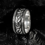 Mens Oxidized Silver Celtic Infinity Knot Ring