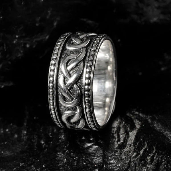 Mens Oxidized Silver Celtic Infinity Knot Ring