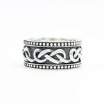 Mens Oxidized Silver Celtic Infinity Knot Ring