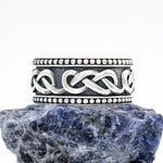 Mens Oxidized Silver Celtic Infinity Knot Ring
