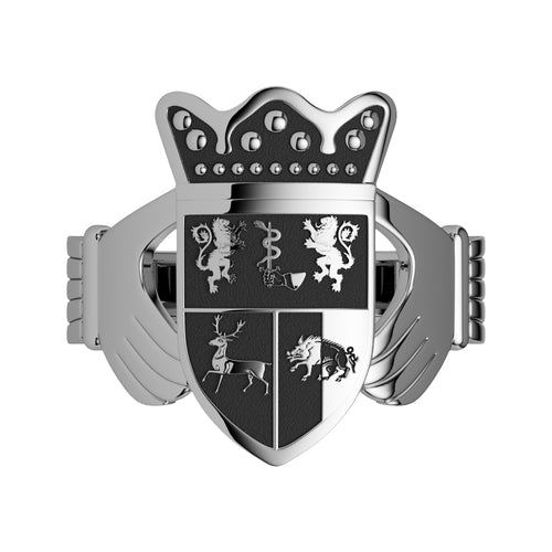 Men's Claddagh Family Crest Ring