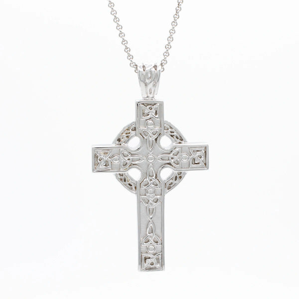 Mens Silver Celtic Cross Heavy Pendant