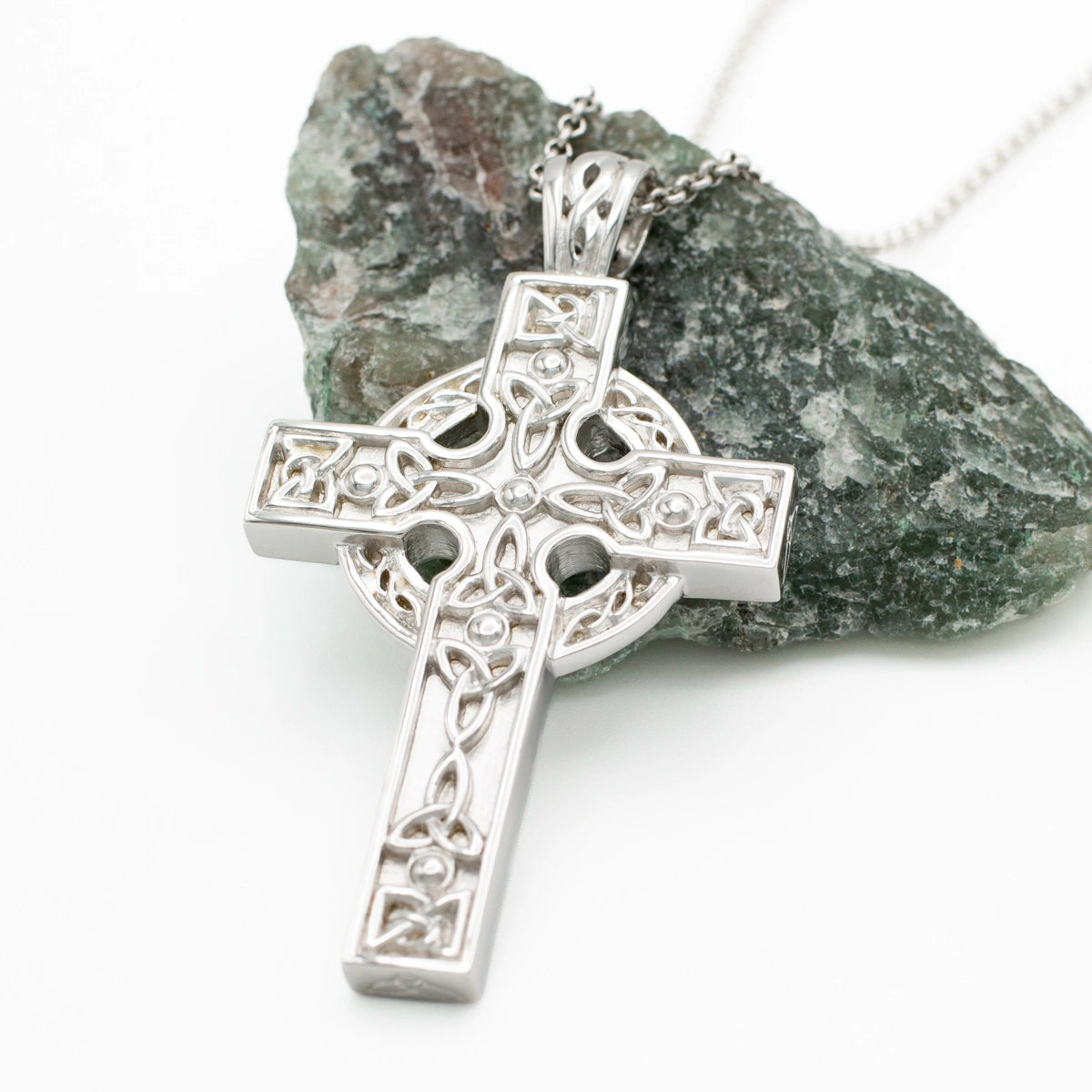 Mens Silver Celtic Cross Heavy Pendant – view 4