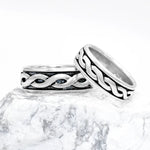 Mens Oxidized Sterling Silver Celtic Knot Ring