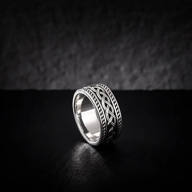 Mens Sterling Silver Celtic Knot Ring – view 2