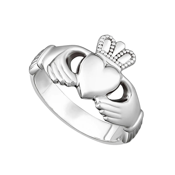 Mens Sterling Silver Claddagh Ring