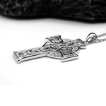 Sterling Silver Large Celtic Cross Four Apostles Pendant