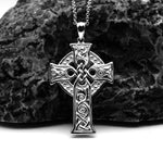 Sterling Silver Large Celtic Cross Four Apostles Pendant