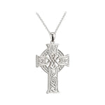 Sterling Silver Large Celtic Cross Four Apostles Pendant