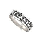 Oxidized Silver Men's Claddagh Ring