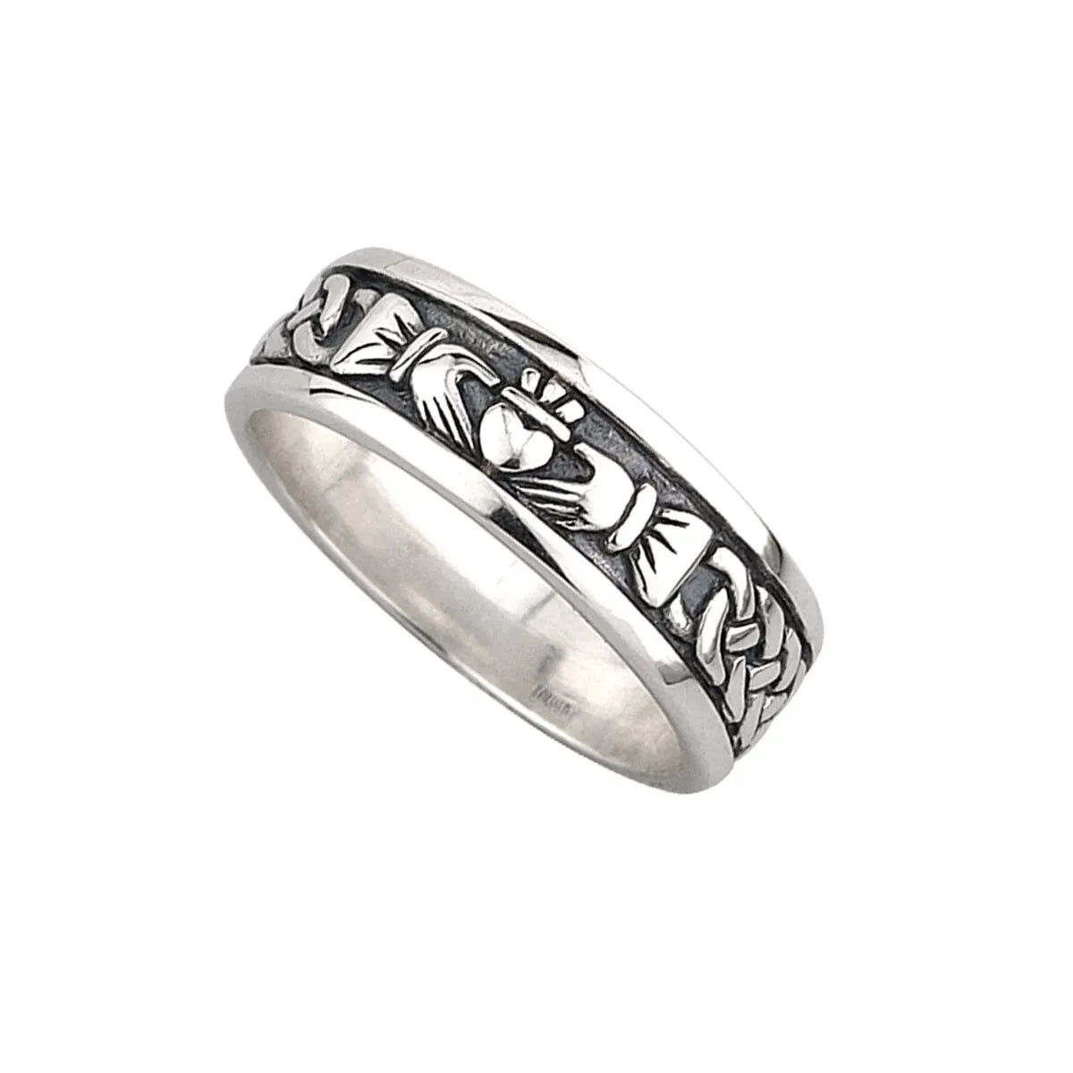 Oxidized Silver Men's Claddagh Ring – view 4