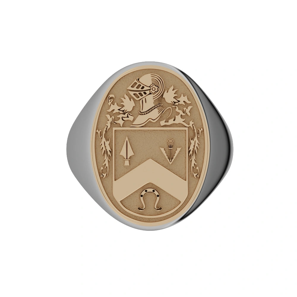 Mens Family Crest Signet Ring – view 3