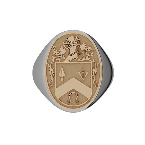 Mens Family Crest Signet Ring