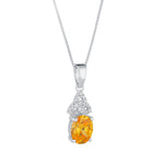 Silver Birthstone Trinity Knot Necklace