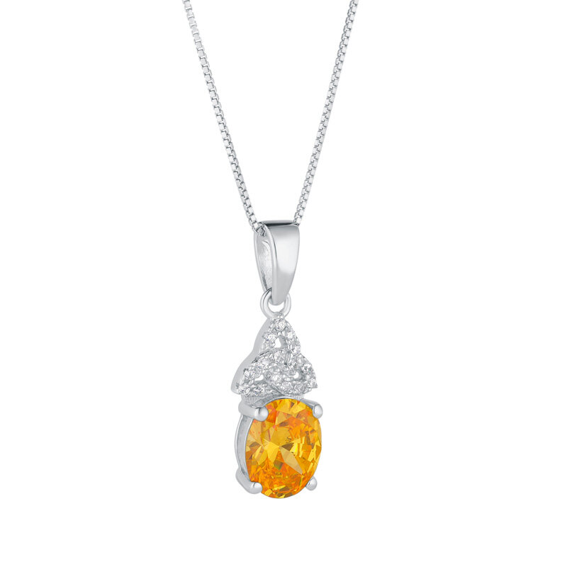 Silver Birthstone Trinity Knot Necklace – view 12