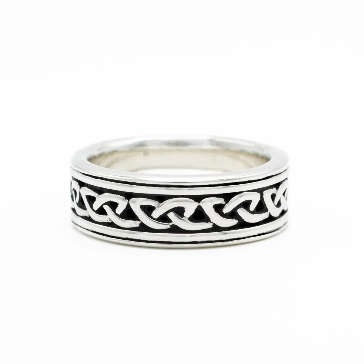 Oxidized Sterling Silver Mens Celtic Ring – view 3