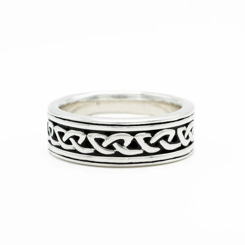 Oxidized Sterling Silver Mens Celtic Ring