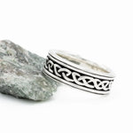 Oxidized Sterling Silver Mens Celtic Ring